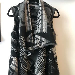 Black and white Aztec wool vest